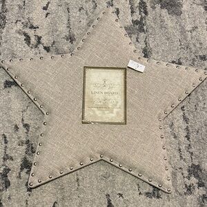 Star Shaped Linen Board with Stud Accents